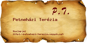 Petneházi Terézia névjegykártya