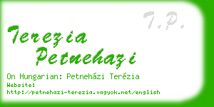 terezia petnehazi business card