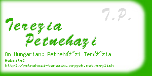 terezia petnehazi business card